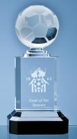 Thumbnail for Mounted Optical Crystal Football Column Award